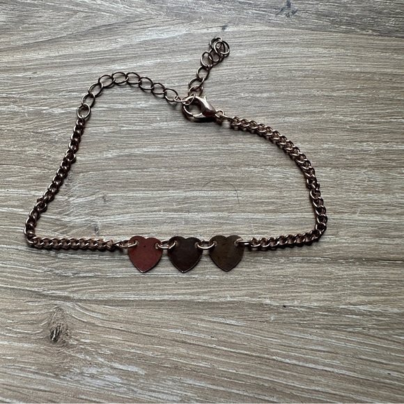 3 hearts gold clasp bracelet - Picture 1 of 3